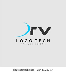 TV initial monogram for technology logo design