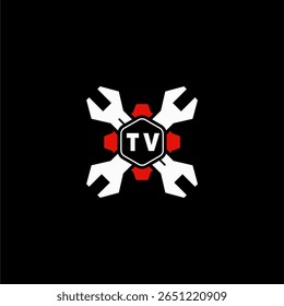 Initiales TV Vektor Stok Otomotif Logo Design