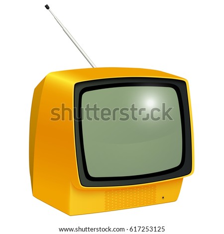 TV isolated, 3D vintage vector illustration.