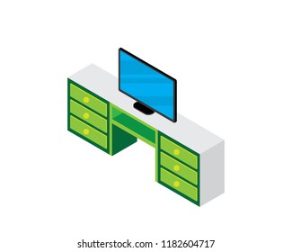tv isometric illustration vector , television isometric illustration design