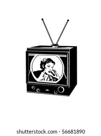 TV Lady - Retro Clip Art