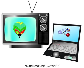 Tv and laptop