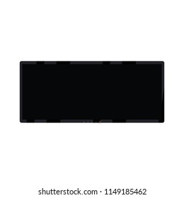 tv lcd, in black with a black screen on a white background