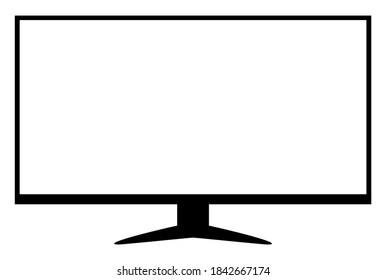 tv lcd wide screen isolated on white, mock-up tv lcd in front view, blank screen display flat television digital, modern television display for template design