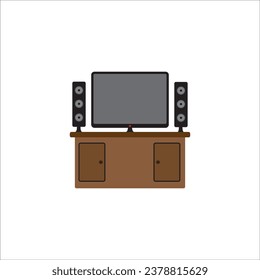 TV LED icon logo vector design