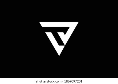 TV letter logo design on luxury background. VT monogram initials letter logo concept. TV icon design. VT elegant and Professional white color letter icon design on black background. T V