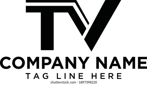 TV Letter Logo Design Template 