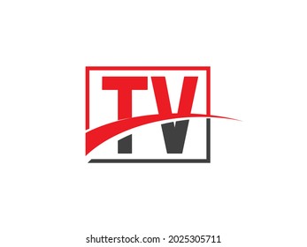 TV Letter Logo Design template