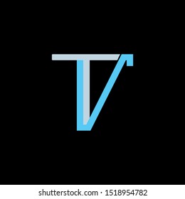 TV Letter monogram with abstrac concept style design