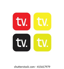 TV letters,word TV television  