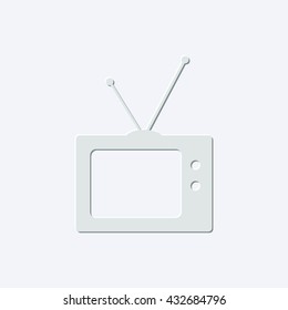 TV - light gray vector icon