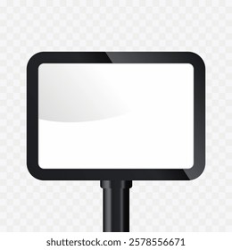 A  TV lightbox with empty space in transparent hanging technology LED screen mockup in 3Ds. the opacity editable LED vector, illustration.