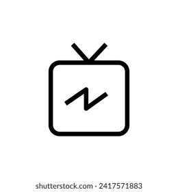 Fernsehzeilensymbol einzeln auf Weiß