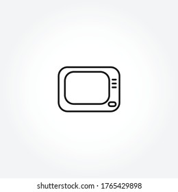 Icono de línea de televisión. Icono de línea aislada de Tv