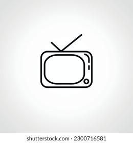 Tv line icon. old TV outline icon.