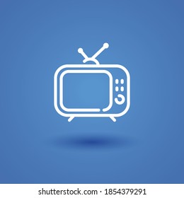 tv line icon, outline vector illustration.