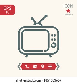 icono de línea tv, ilustración de vector de contorno.