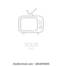 icono de línea tv, ilustración de vector de contorno.