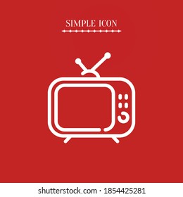icono de línea tv, ilustración de vector de contorno.