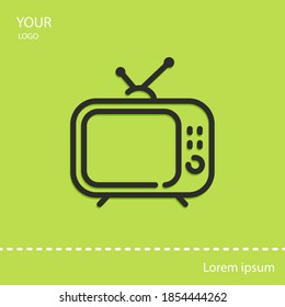 icono de línea tv, ilustración de vector de contorno.