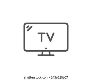 Tv Line Icon Television Sign Hotel Stock Vector (Royalty Free ...