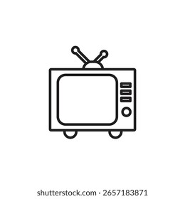 Icono de línea de TV. Símbolo de Vector en estilo plano de moda sobre fondo blanco. Web cantar para el diseño.
