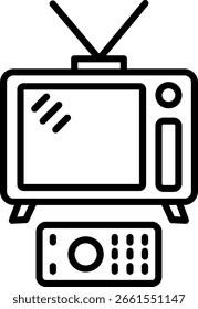 Tv Line vector Icon Design