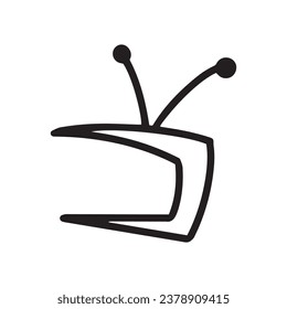Tv live  icon logo vector 