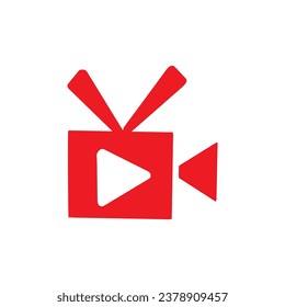 Tv live  icon logo vector 