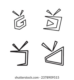Tv live  icon logo vector 