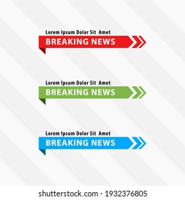 TV live news bars vector illustrations. Design template vector