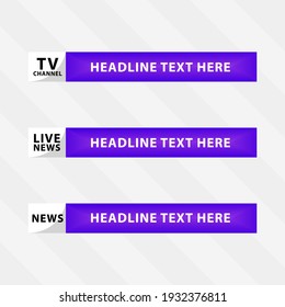 TV live news bars vector illustrations. Design template vector