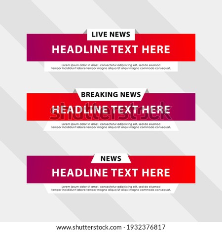 TV live news bars vector illustrations. Design template vector