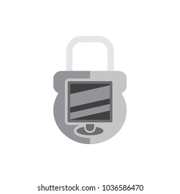 Tv Lock Logo Icon Design