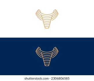 TV logo bull concepts logo vector graphic monogram icon vector template