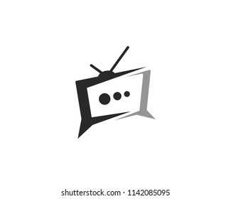 TV logo design flat icon