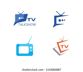 TV logo design flat icon