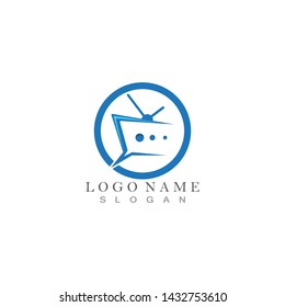 TV logo design flat icon
