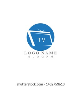 TV logo design flat icon