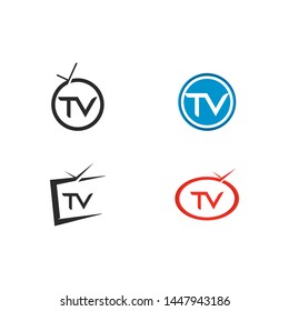 TV logo design flat icon illustration design 
