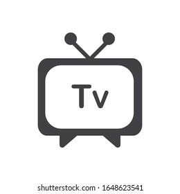TV logo design flat icon