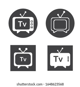 Icono plano del diseño del logotipo de TV