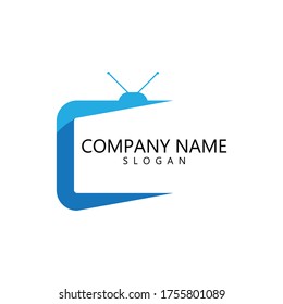 TV logo design flat icon