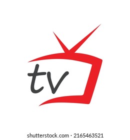 diseño de logotipo de TV plantilla de icono plana