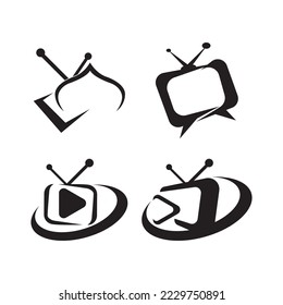 TV logo design flat icon