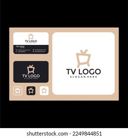 tv logo design graphic template