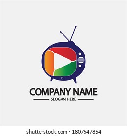Logotipo de Tv Diseño Tecnología de medios Símbolo Televisión, pantalla de diseño de logotipo de juegos de televisión, Emblem, Concepto de diseño, símbolo creativo, icono