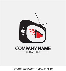 Tv Logo Design Media Technology Symbol Television,television media play logo design template vector,Emblem, Design Concept, Creative Symbol, Icon