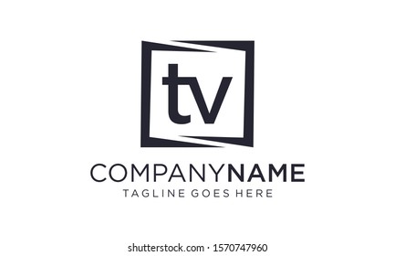 TV logo design vector on white background