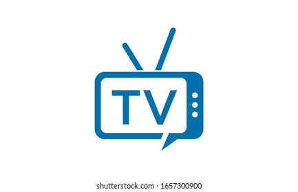 Vector de diseño del logotipo de TV sobre fondo blanco